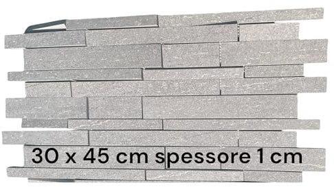 Mosaico su rete gres pocellanato 30 x 45 cm listello grigio