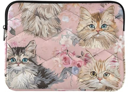 Cute Maine Coon Cats Rose Gold Laptop Sleeve Case 15-16 Inch Cute Laptop Sleeve per Lavoro Viaggio