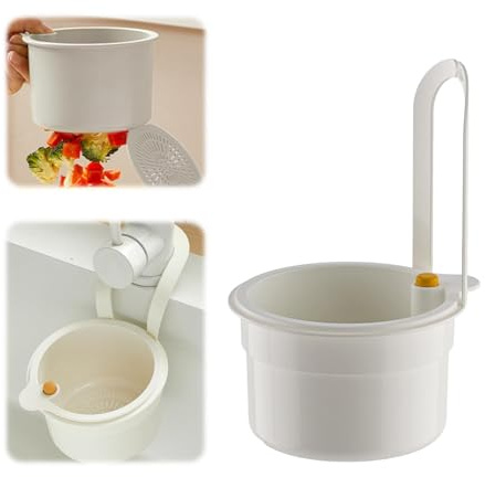Passoire Evier, Filtre Evier Encliquetable, Robinet Suspendu Passoire Plastique, Silicone Amovible Passoires,Pour Le Lavage/L'Organisation Dans La Cuisine Et Le Filtre à DéChets Alimentaires (Blanc 1