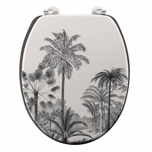 Abattant WC Imprimé Palmier Cocoty 45cm Noir