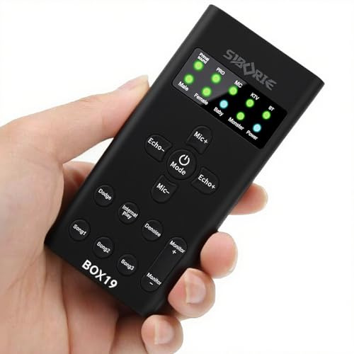 Professionelle Live-Soundkarte, Bluetooth 5.3 Audio Mixer mit Magic Voice Changer & Noise Cancellation, Tragbare USB-C Soundkarte für Streaming/Karaoke/Aufnahme auf PC/iOS/Android (Schwarz)