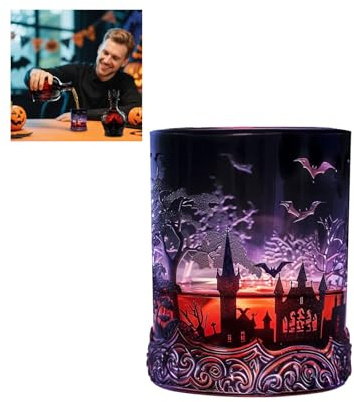 Gothic Whiskey Flasche Dekanter, Whisky Karaffe Geschenk für Männer Halloween Totenkopf Dekanter, Halloween Weinkaraffe, Bar Deko, Sammler Edition, Whiskyflasche Geburtstag, Weihnachten (schwarz-c)