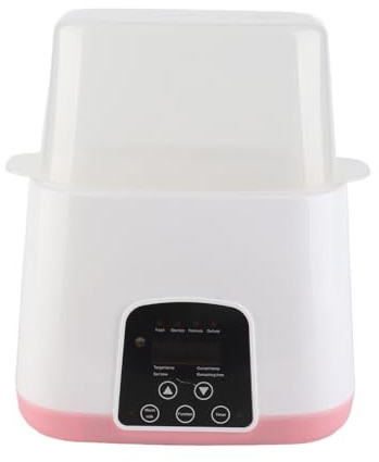Fockety Double chauffe-bébé, Réchauffeur de Lait Rapide 2 sur 1 avec Dégivrage, Maintien, Stérilisations et Minuterie, Réchauffement de la Température Précise pour la Préparation (Prise UE 220V)