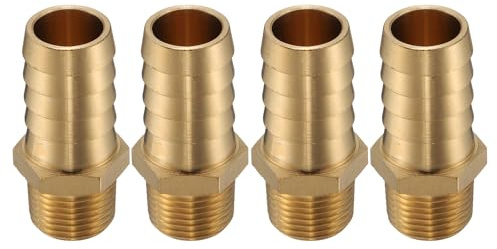 QUARKZMAN 4 Pezzi Raccordi A Innesto in Ottone 3/8 NPT Maschio A 5/8 ID Tubo per Collegamento Diretto Torre Filettata Costruzione Resistente