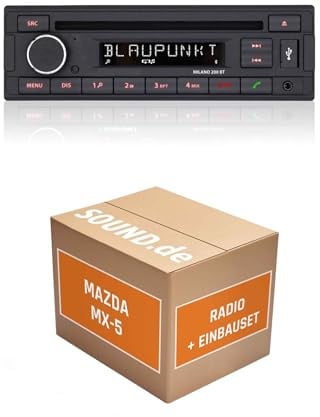 Autoradio Einbaupaket für Blaupunkt Milano 200 BT kompatibel mit Mazda MX-5 NB/NB-FL | Bluetooth USB