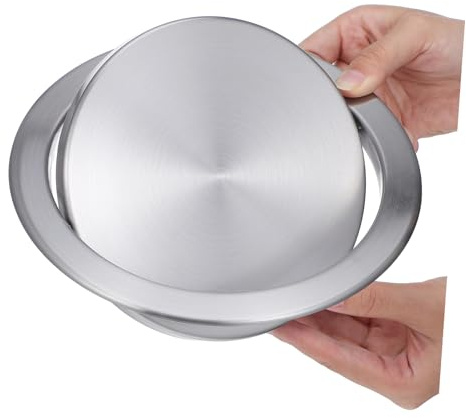 Couvercle de Comptoir Encastré en Acier Inox 403, Ouverture 17-20cm Argenté | Couvercle à Rabat pour Poubelle, Usage Maison ou Bureau, Montage Discret, Structure Stable et Silencieuse
