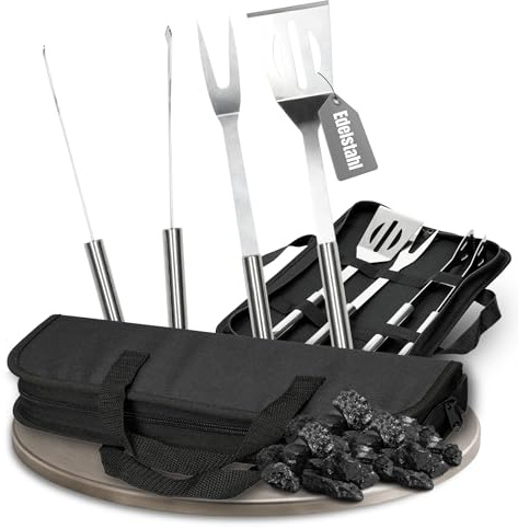 3er Grillset mit Tragetasche - ideales Grillzubehör und Camping Zubehör | BBQ Zubehör, Geschenkidee, langlebig, praktisch, vielseitig, Alltagshelfer
