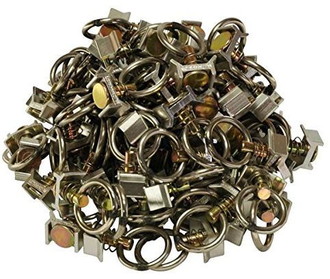 kuriershop 100 x Endbeschlag mit Ring f. Airlineschiene, LC 900 daN, Stahl, Aluminium Retainer, Bruchkraft 1800 daN