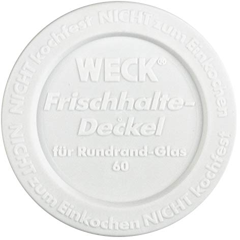 Weck 6409 Frischhaltedeckel aus Kunststoff - Ø 60 mm - weiß - 5 Stück