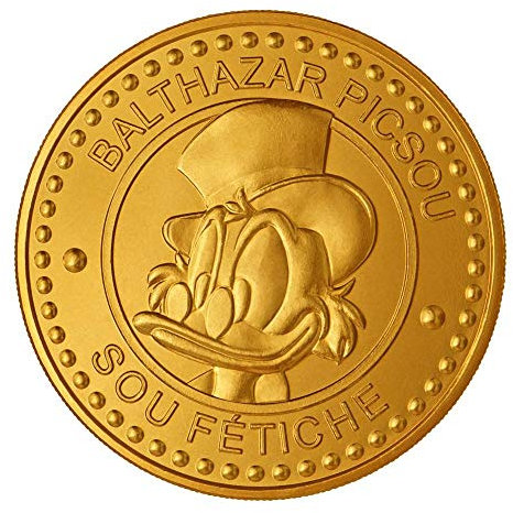 MINI MÉDAILLE PICSOU OR NORDIQUE - 34 MM - 1 SOU FETICHE