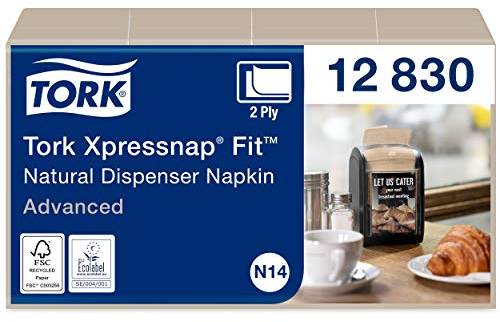 Tork Xpressnap Fit Spenderservietten – 12830 – Servietten zum Nachfüllen für N14 Serviettenspender, Advanced Qualität – 2-lagig, natur – 720 Stück