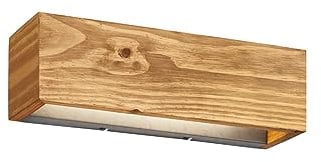 Trio Leuchten LED Wandleuchte Brad 223790130, Metall Nickel antik, Holz, inkl. 13.5 Watt LED, Switch Dimmer, Braun