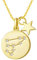 FANCIME Löwe Sternzeichen Kette aus Solide 925 Sterling Silber mit Gold Vergoldet Anhänger Halskette Einfach Minimalistisch Geschenk Schmuck für Damen Mädchen - Verstellbar Kettenlänge: 40 + 5 cm