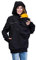 Viva la Mama - Tragejacke mit Reflektoren, Umstandsjacke, Winterjacke Kängurujacke für Babytragen - JACKY - schwarz/Punkte - L
