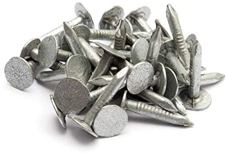 50 x Felt Nails Clout Extra Large Head 20mm Galvanised Shed Playhouse Roof Hutch