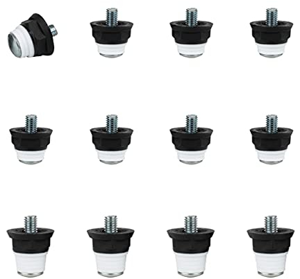 55 Sport Advantage Metal-Tipped Replacement Football Studs - 12 Pack - Short (10/13mm) - Black/White