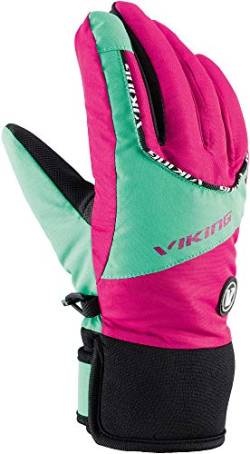 Viking Europe Fin Handschuhe Kinder pink/grün Handschuhgröße 5 2021 Outdoor Handschuhe