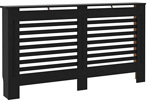 Tidyard Radiator Cover Black 152x19x81 cm MDF