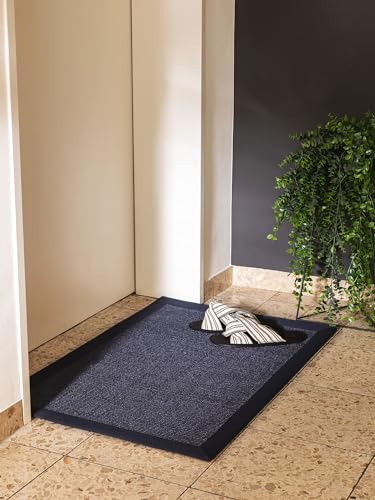 benuta Nest Sisal Naturfaser Teppich Sana - Blau 40x60 cm - Robuster Teppich für Esszimmer & Wohnzimmer - 100% Sisal Naturfaser - Zeitloses Design