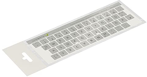 Lacerto® | 14x14mm Deutsche Aufkleber für PC/Laptop & Notebook Tastaturen mit mattem kratzfestem Laminat, Germany Keyboard Stickers QWERTZ | Farbe: Silber