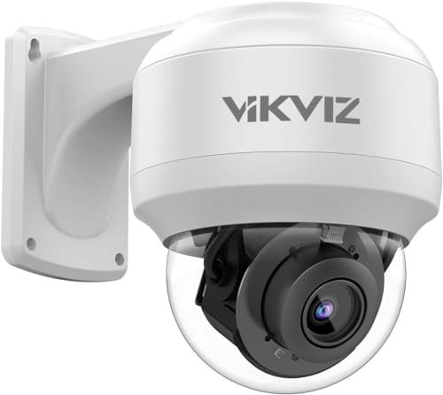 VIKVIZ 8MP Outdoor PTZ IP Camera Dome with Built-in Mic,4X Optical Zoom 16X Digital Zoom Pan Tilt with 165ft IR Night Vsion,Human/Vehicle Detection,WDR,IP67,IK10,ON-VIF,Compatible with Hik-Vision