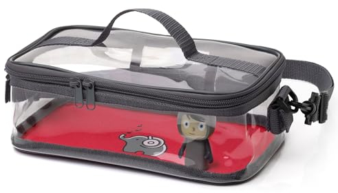 fantifant Magnetboden- Tasche für Toniefiguren | Transparente Tasche zum Transportieren und Aufbewahren von bis zu 30 Figuren (abhängig von der Figurengröße) in ararot