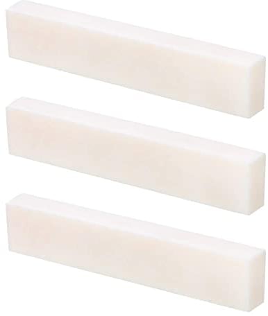 Knochen Sattel, 52x6x10mm DIY Blank Buffalo Bone Nut String Pillow Bone Saddle Nut Gitarre Brücke Sattel Blank Ungeschlitzte Gitarrenstegmuttern für Klassische Elektrische Akustikgitarre Ukulele