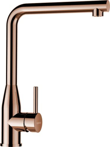 SCHOCK Küchenarmatur Keto Copper – kupfer-farbener Hochdruck Armatur mit Festauslauf und Standard Norm-Anschlüssen