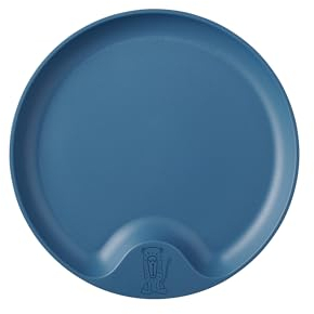 Mepal – Kinderteller Mio – Kleinkind Teller – Kinder-freundlicher Teller – Kinder Geschirr – Mikrowellentauglich – Spülmaschinentauglich – BPA frei – Deep blue