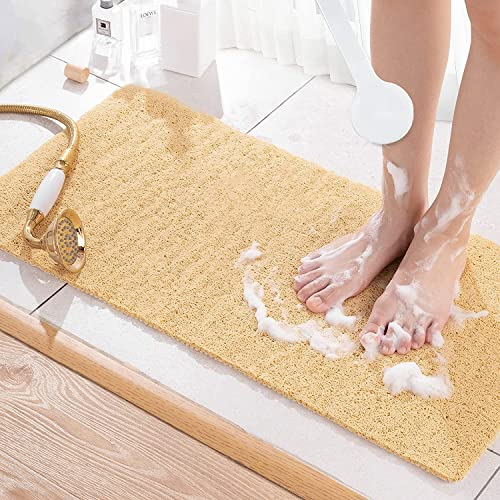 Bingobang Bath Mats Non Slip,Shower Mat Rubber 80x40cm,Extra Soft Anti-Mould, Machine-Washable,For Bathroom Floor,Bathtub(Beige)