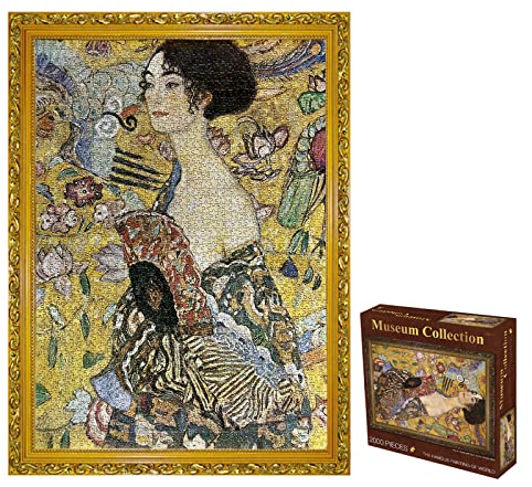 TINYOUTH Puzzle für Erwachsene, 2000 Teile, Motiv: Dame mit Fächer, Museumssammlung, 70 x 100 cm, 2 mm dick, berühmtes Ölgemälde-Puzzle, Stressabbau, Aufenthalt, Zeit totzuschlagen, für Erwachsene und