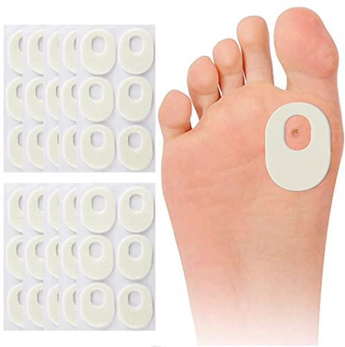Callus Pads, 60 PCS Self Adhesive Corn Callus Remover Cushions Pads, Soft Felt Foot Corn Rings Toe Anti-wear Stickers, Corn Callous Blisters Protectors Pads, Pain Relief for Feet, Toes, Heel (Oval)