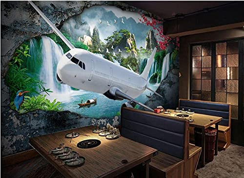 3D Wandtapete Flugzeug Kämpfer Fototapeten Wohnzimmer Tv Sofa Thema Hotel Luxus Hintergrund Wandmalerei Wohnkultur Abziehen Und Aufkleben Wandkunst Selbstklebende Wandposter 250(B) x175(H) cm