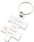 Personalised with Names You are my Missing Piece Design Engraved Silver Jigsaw Keyring in a Black Velvet Pouch
