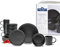 VAN WELL Service de table haut de gamme Nero - Noir mat élégant pour 4 personnes - 4 bols à céréales, 4 assiettes de présentation, 4 soucoupes, 4 tasses - Passe au lave-vaisselle et au micro-ondes