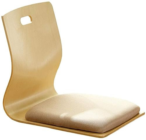 fuLNes Beinloser Stuhl, gebogener Holzstuhl, Naturholz, laminiertes Sperrholz, Baumwolle und Leinen, atmungsaktiv, bequem und stapelbar, maximale Belastung 100 kg, natürliche Farbe