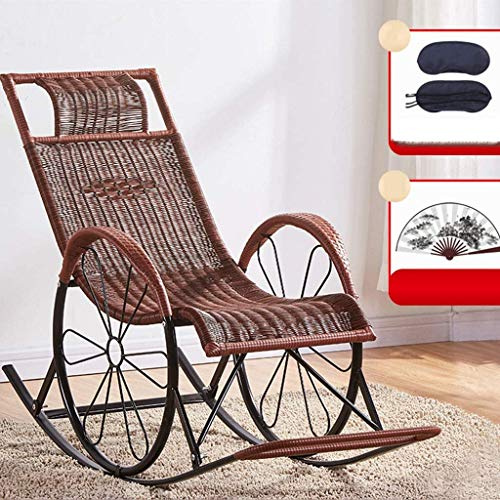 Sun Lounger Garden Chairs Lounge Chair Recliners for Patio, PE Rattan Balcony Recliner with Adjustable Padded Headrests Outdoor Deck Chair (Color, Gold),Black and White