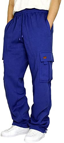TOFOTL Herren Hosen Gym Mode Jogging Sport Atmungsaktiv Yogahose Slim Fit Wanderhose Taktische Kleidung Sommer mit Halloween Winter MTB Hose Lang Blau L