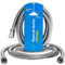 Flexible de douche en acier inoxydable avec joints en laiton et filetage femelle 1/2, extensible de 1,70 à 2 mètres, flexible de douche enroulable qui maintient la pression de l'eau