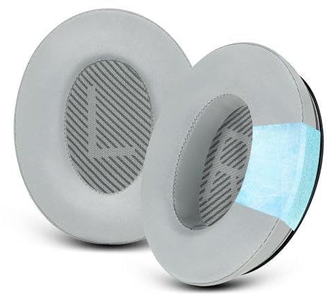 GEVO Cooling Gel Ear Pads, Silver, Compatible with Bose QuietComfort 2/15/25/35 I/35 II/Ae2/Ae2i/Ae2w/SoundTrue Around-Ear/SoundLink Around-Ear Headphones