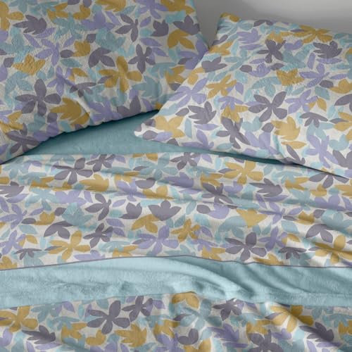 Burrito Blanco | Sábanas de Coralina | Cama de 150cm. (+Medidas Disponibles) | Sábanas Invierno | Diseño 766 | Color Azul (150x190/200cm.)