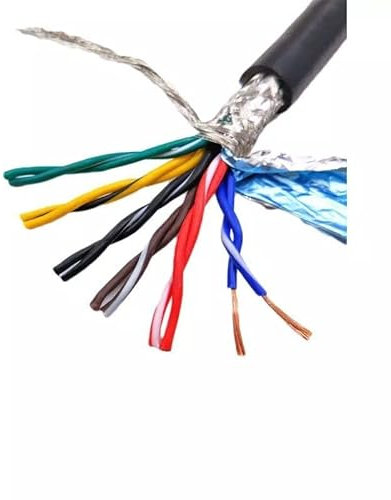 NEZIH Cavo Coppia Attorcigliata Rvsp Schermato 26/22/22/20/18Awg 2/4/6/8 Core Rs485 Filo Di Controllo Del Segnale 2M, Filoo in Rame Staccato/4 Cores 2Meters/24Awg 0.2Mm2 Back