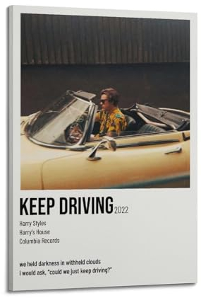 Terp Poster Keep Driving, Wandkunst, Poster, Geschenk für Freunde, Schlafzimmer, Wohnzimmer, Dekoration, modern, ästhetischer Rahmenstil, 60 x 90 cm
