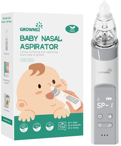 Mouche bébé électrique, Nasensekretsauger Aspirateur nasal Aspiration puissante,3 niveaux d'aspiration,Lumières apaisantes,Musique apaisante,Facile à nettoyer,Portabilité