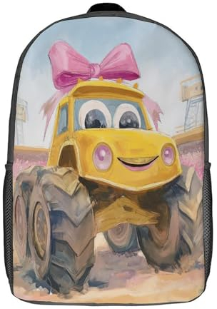 MOBYAT Unisex, Backpack Rucksack - gelber Monstertruck