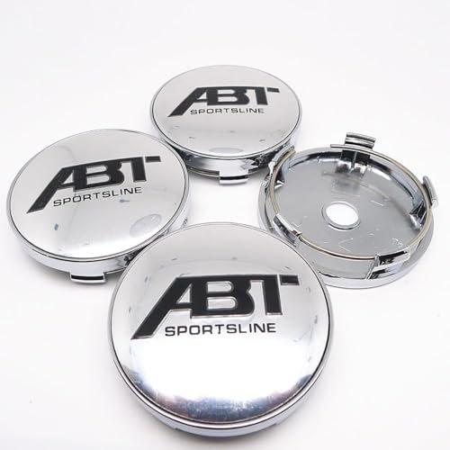 DHJKCBH 4 Stück Auto Nabendeckel Aufkleber für ABT ABT 60mm Radnabenabdeckung Auto Radnabenkappen Aufkleber Abzeichen Logo Sticker Zubehör,D-b