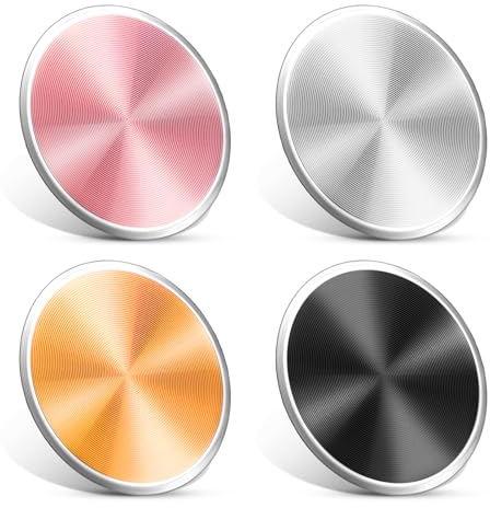 Giantree Mount Metal Plates for Magnetic Car Mount, 4 Pack Replacement Round Patch of Magnetic Cell Phone Mount Universal Circular Metal Disc with Strong Adhesive Sticker for Mobile Phone(4colors)