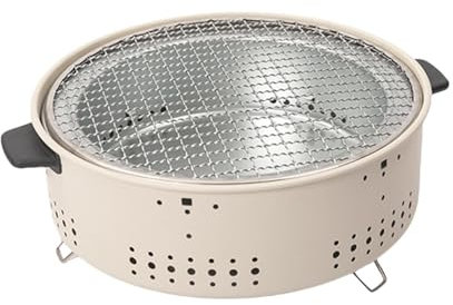 Petit barbecue au charbon de bois | Petits grilles antiadhésives pour la cuisson en plein air | Double méthodes de grillage, grille de table ronde, grill