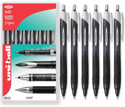 uni-ball Jetstream Sport SXN-150S Druckroller Stifte, 1,0 mm, schwarze Tinte, 6 Stück, in Geschenkbox
