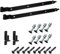 BRESKO Ladenband gekröpft mit Kloben und Schrauben Set 300-800 mm Torband Türband Scharnier Bandscharnier Tor Gartentor Beschlag (Schwarz, 600x35x4 mm)